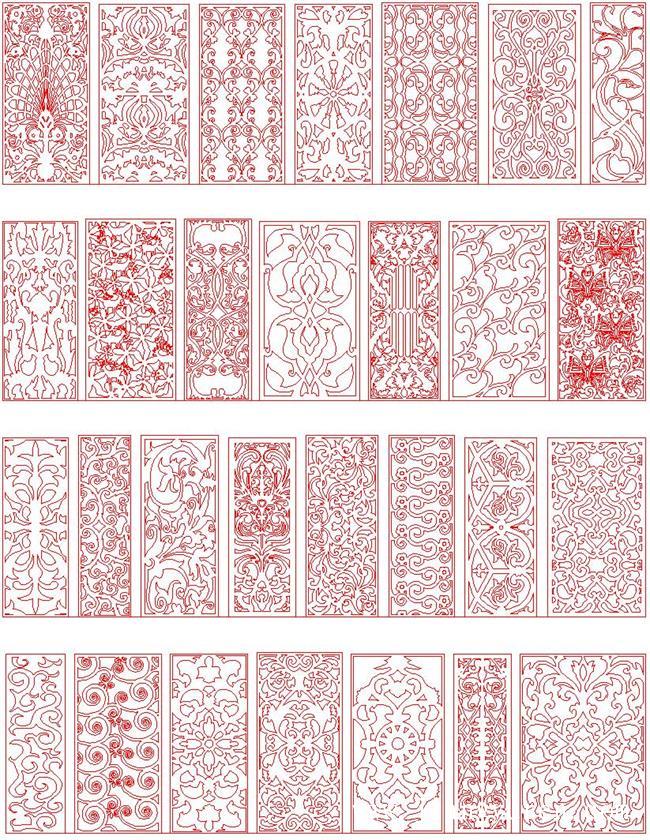 29个镂空隔断屏风矢量精雕图