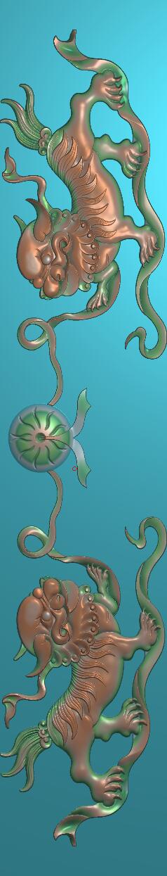 狮子绣球浮雕墓碑横梁精雕图