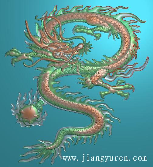 单条浮雕龙精雕图jdp雕刻图