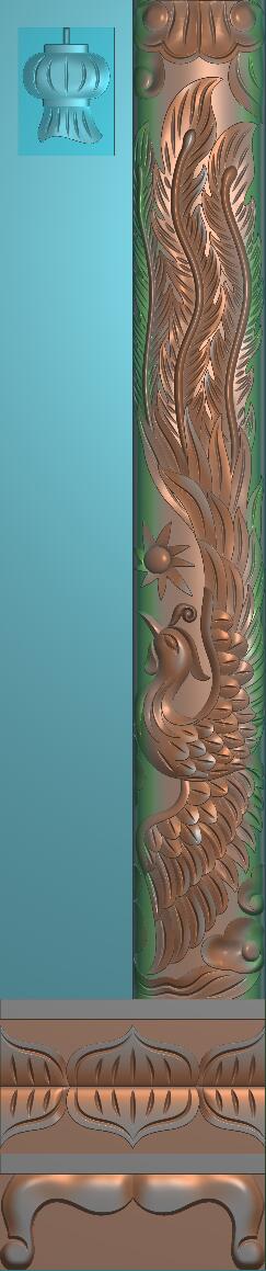 龙凤石雕柱子灯笼浮雕图1338
