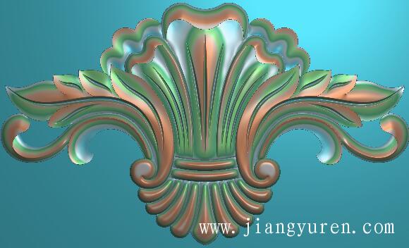 三角形洋花贴花浮雕图jdp素材