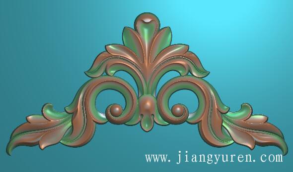 欧式门头三角洋花浮雕素材