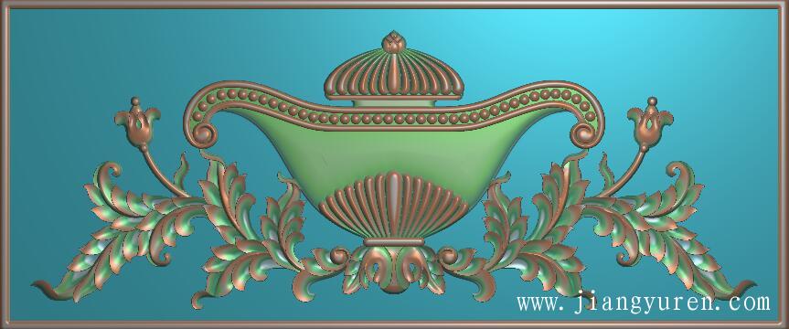 欧式圣灯花草三角花浮雕素材