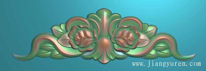 家具木门雕花三角洋花浮雕图