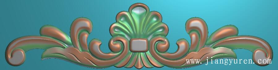 对称三角花浮雕图雕刻素材SH028