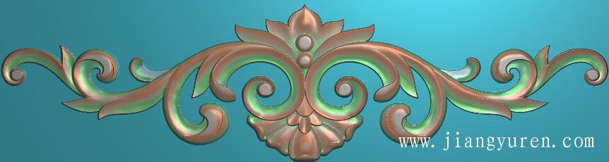 中式洋花角花贴花门花浮雕灰度图素材SH031