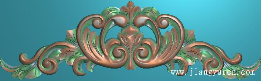 木雕石雕洋花三角花对称浮雕图SH033