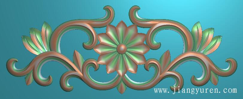 太阳花三角花木门贴花浮雕图SH035