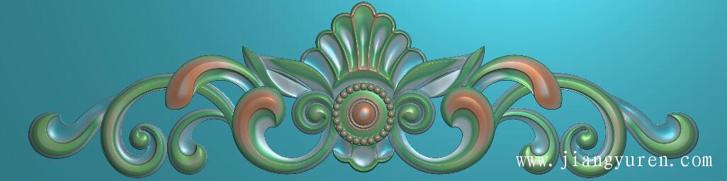 石雕洋花中式贴花浮雕图素材SH037