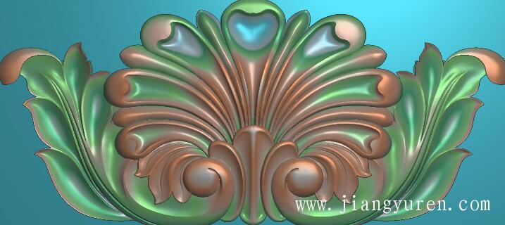 中式三角花贴花雕花浮雕图SH038