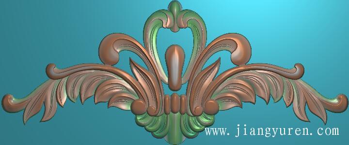 三角型洋花浮雕贴花jdp雕刻素材SH040