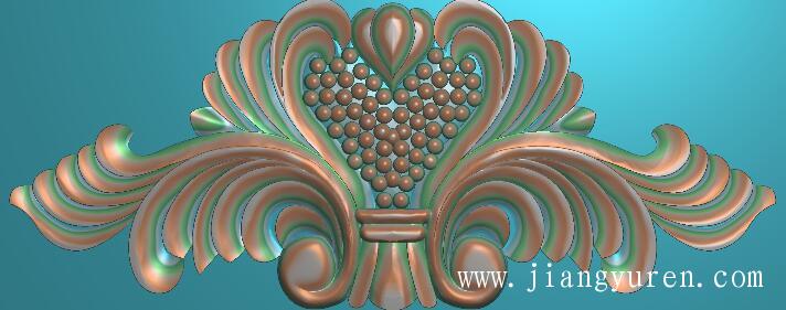 中式西杨花纹木门雕花浮雕图SH044