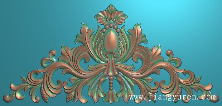 欧式三角贴花门花雕刻浮雕灰度图素材SH048