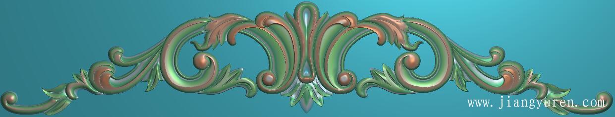 欧式对称洋花三角雕刻花精雕图SH054