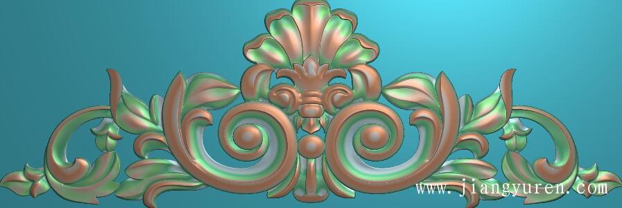 木工家具三角洋花雕刻图SH070