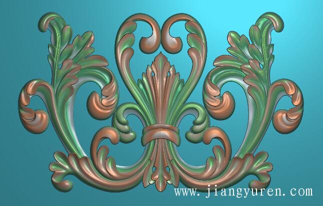 石材雕刻欧式浮雕三角洋花素材SH077