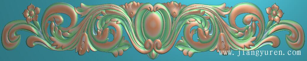 长条洋花浮雕jdp图SH091