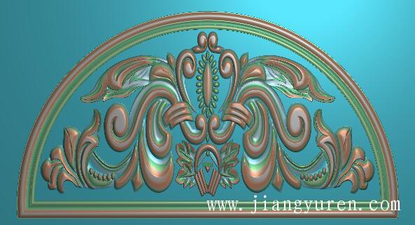 半圆洋花浮雕jdp图SH098
