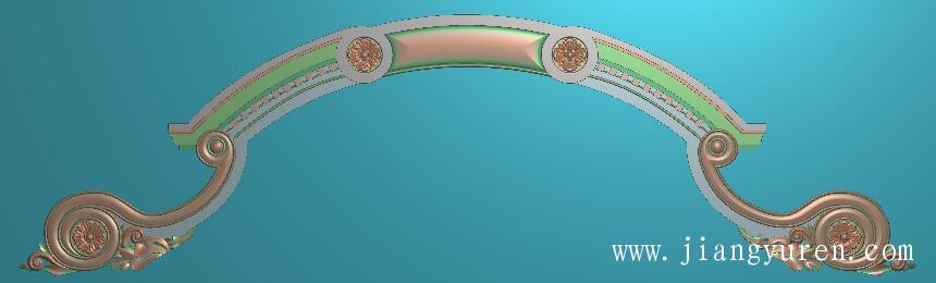 弩弓半圆浮雕jdp雕刻图SH099