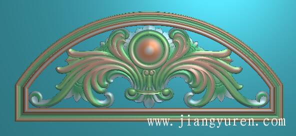 半圆弧三角花浮雕jdp雕刻图SH100