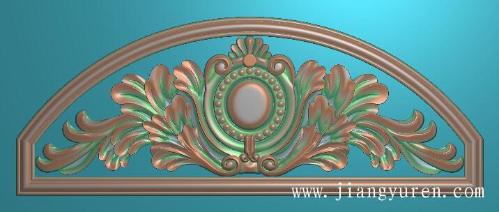 三角洋花半圆边框浮雕图SH101