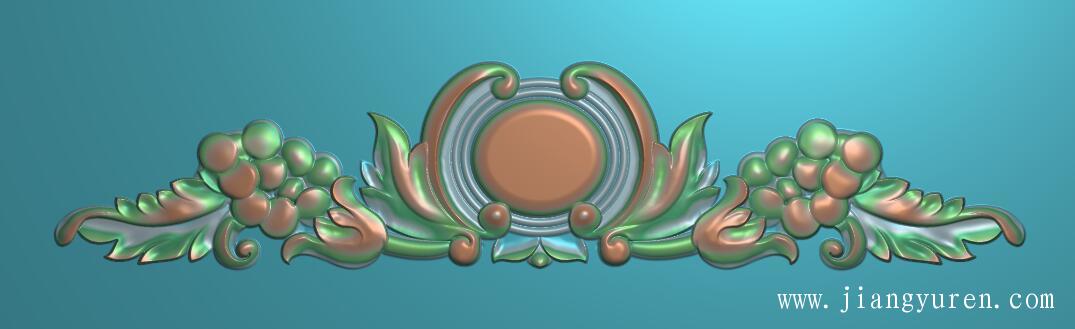 木雕三角花精雕图浮雕灰度贴花床头花SH109