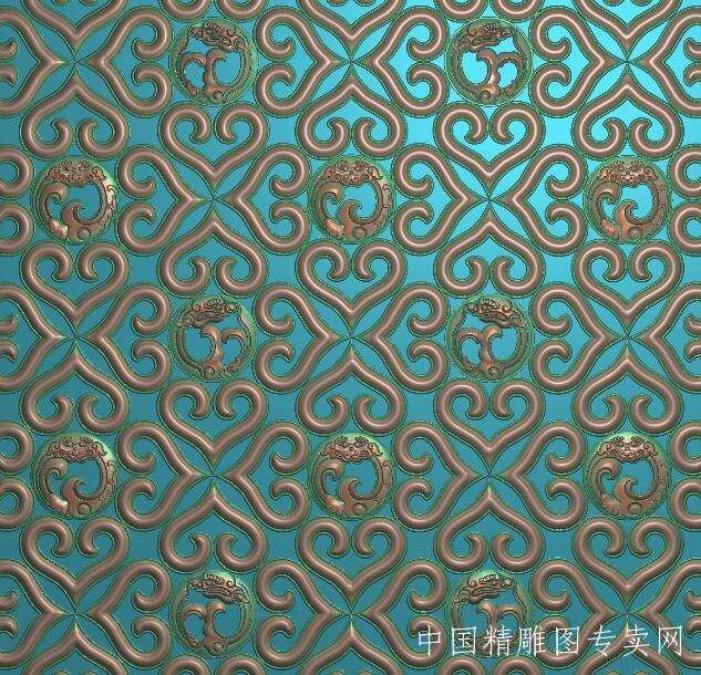 桃心黑桃条纹镂空浮雕图背景墙雕刻图T123
