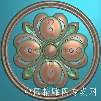圆形洋花设计图3D浮雕图素材L057