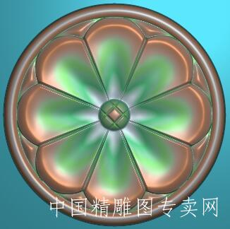 圆形花瓣jdp浮雕图木雕贴图L064