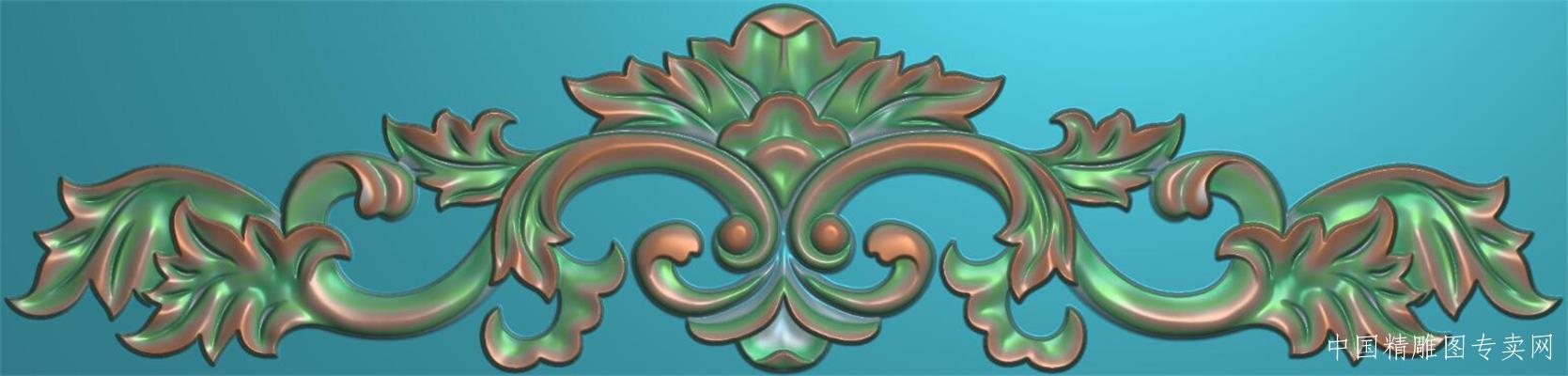 欧式冒顶卷草洋花精雕图JDP三角花浮雕文件C005