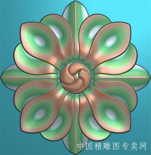 欧式圆形洋花JDP浮雕图贴花C015