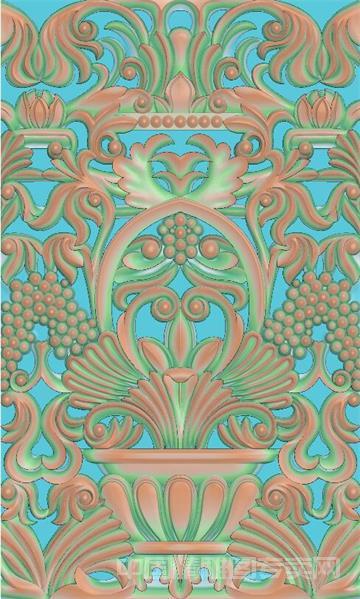 欧式洋花葡萄屏风精雕浮雕图JDP隔断镂空C211.jpg