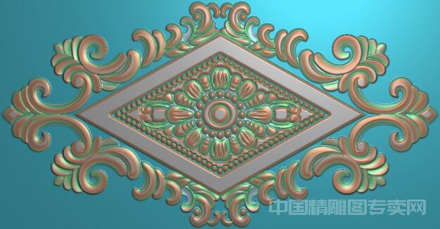 欧式横版洋花精雕浮雕图JDP木门面贴花C220.jpg