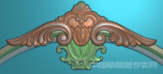 欧式床头洋花浮雕精雕图JDP柜门顶花C284.jpg