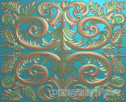 方形镂空洋花通花浮雕精雕图JDP木雕石雕C383.jpg
