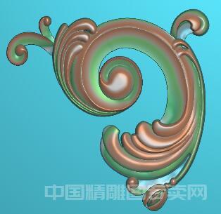 洋花角花欧式卷草精雕图JDP边角浮雕图C466