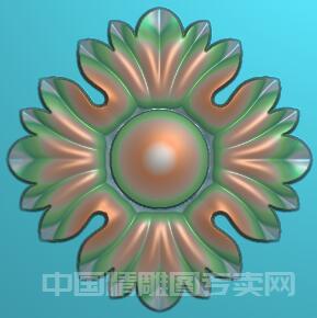 欧式小太阳花精雕图JDP浮雕杨花雕刻素材C586.jpg