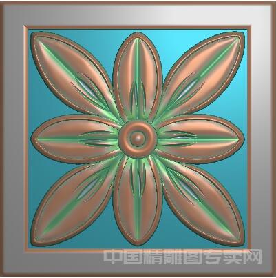 正方形仿古建藏式吊顶洋花精雕图JDP浮雕文件FH065.jpg