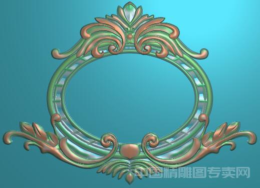 欧式复古椭圆门牌雕刻边框精雕图浮雕图JDP模型素材R097.jpg