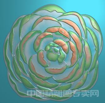 单独花朵精雕图JDP一朵玫瑰花浮雕图S061