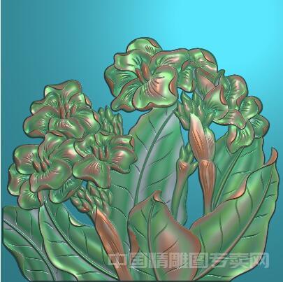 芭蕉花植物精雕图JDP花草浮雕文件S063